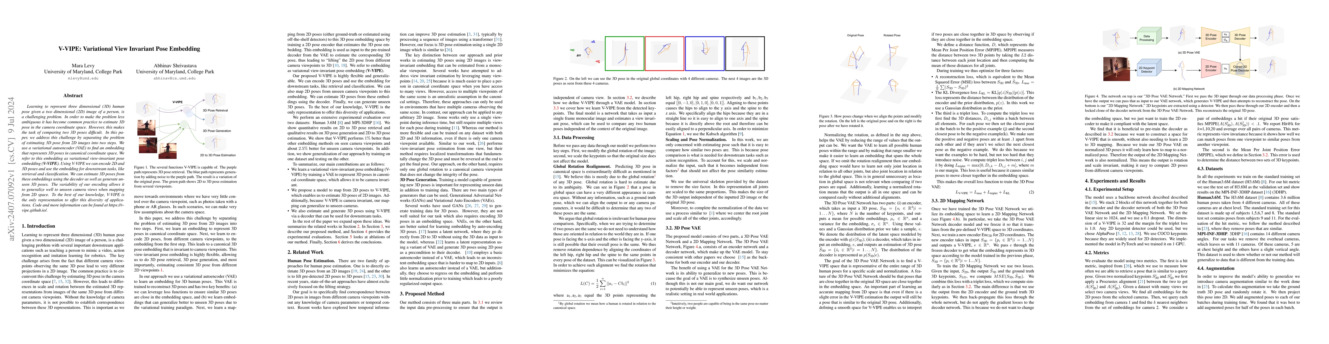 Thumbnail for V-VIPE: Variational View Invariant Pose Embedding