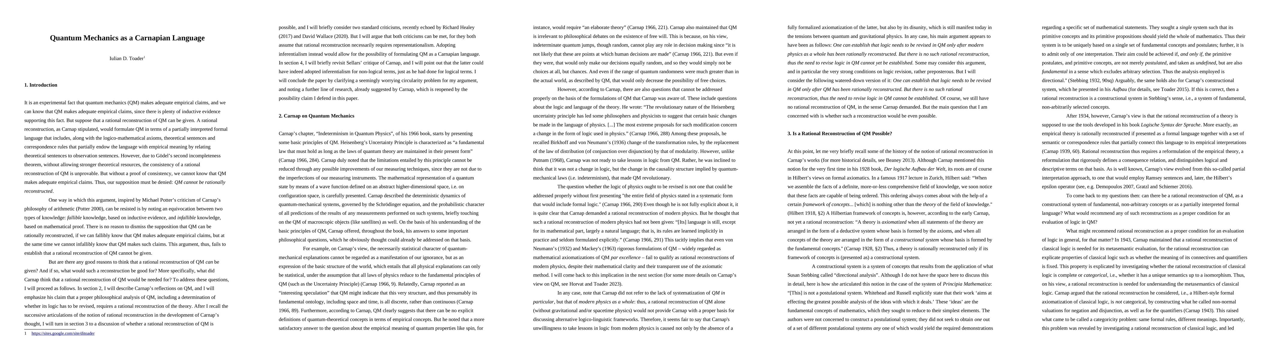 Thumbnail for Quantum Mechanics as a Carnapian Language