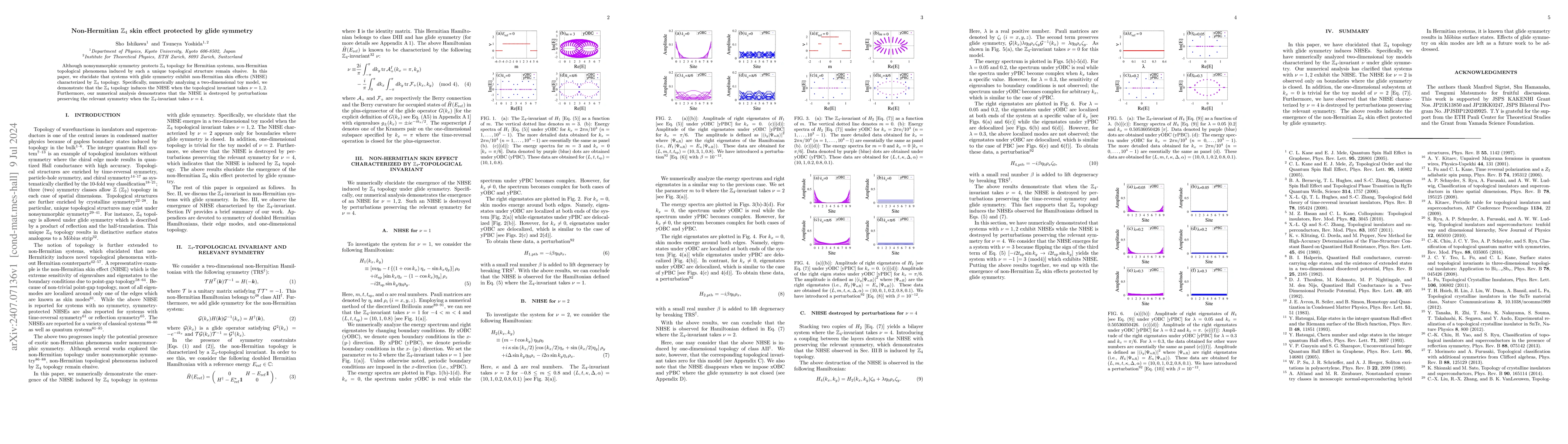 Thumbnail for Non-Hermitian $\mathbb{Z}_4$ skin effect protected by glide symmetry
