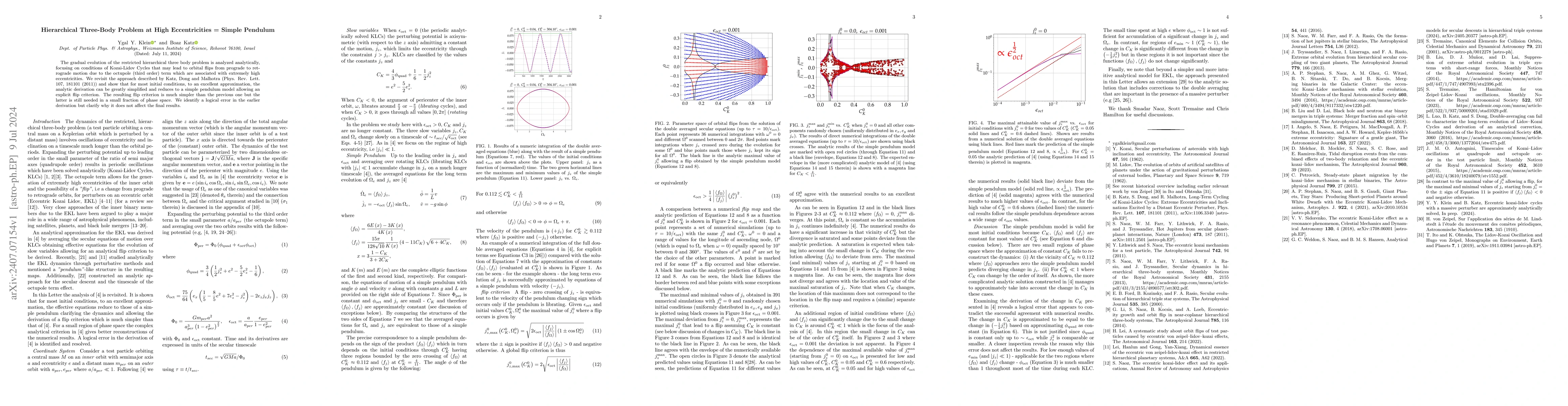 Thumbnail for Hierarchical Three-Body Problem at High Eccentricities = Simple Pendulum