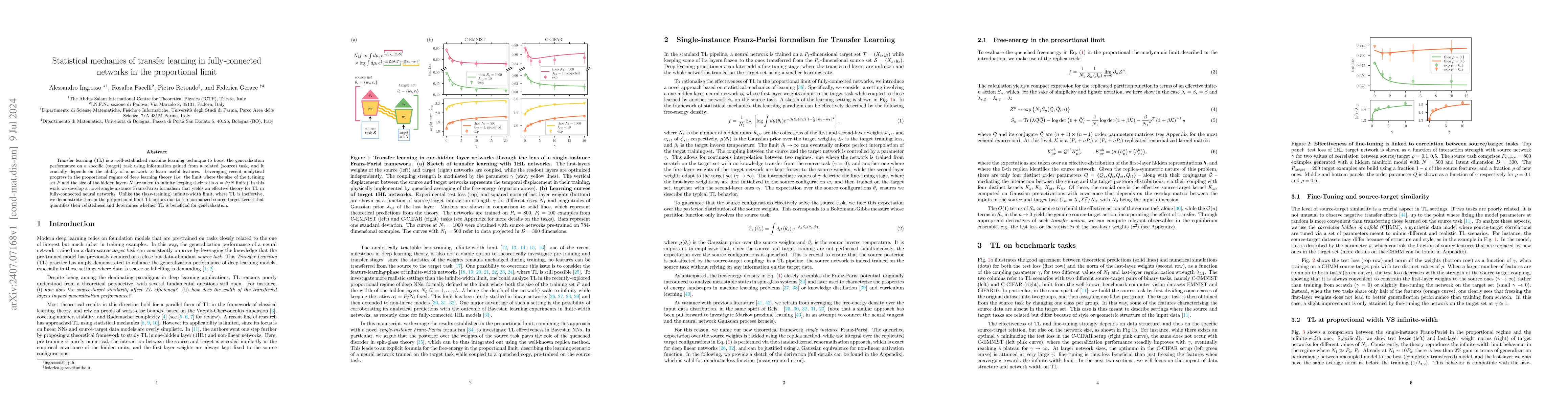 Thumbnail for Statistical mechanics of transfer learning in fully-connected networks
  in the proportional limit