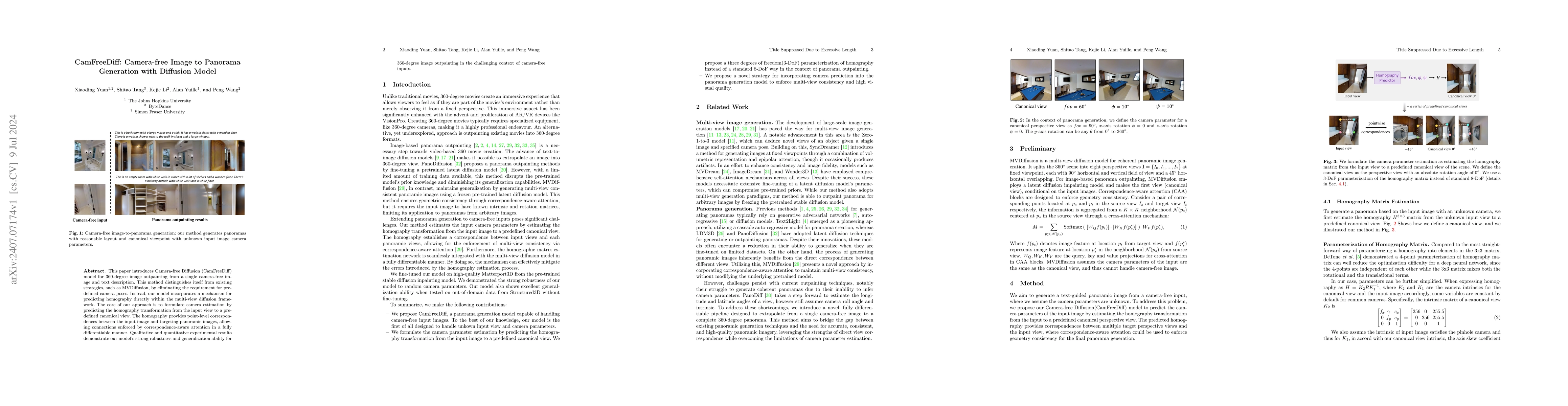 Thumbnail for CamFreeDiff: Camera-free Image to Panorama Generation with Diffusion
  Model