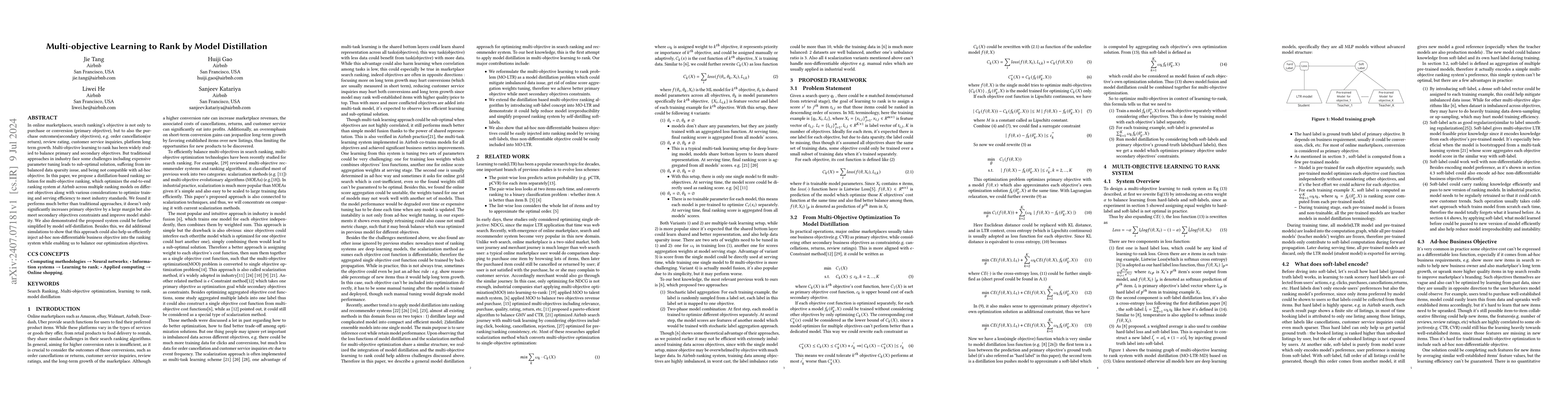 Thumbnail for Multi-objective Learning to Rank by Model Distillation