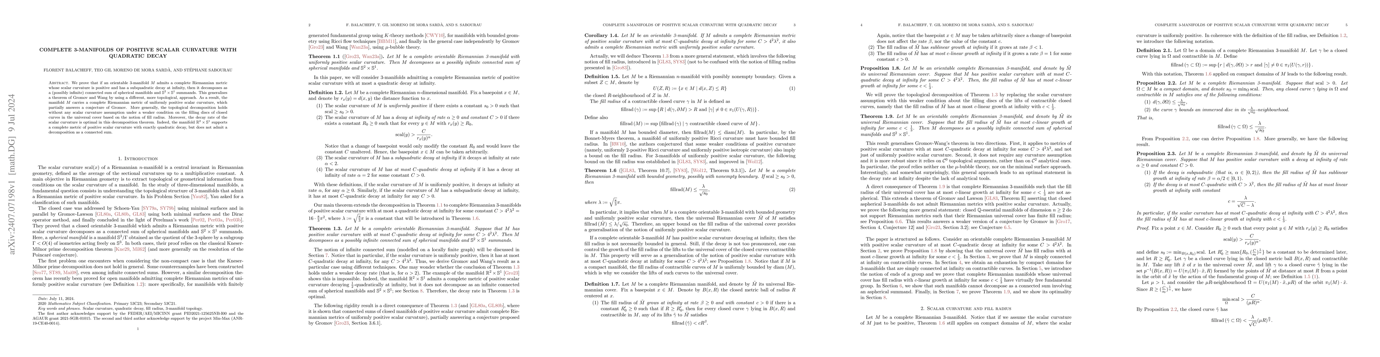 Thumbnail for Complete 3-manifolds of positive scalar curvature with quadratic decay