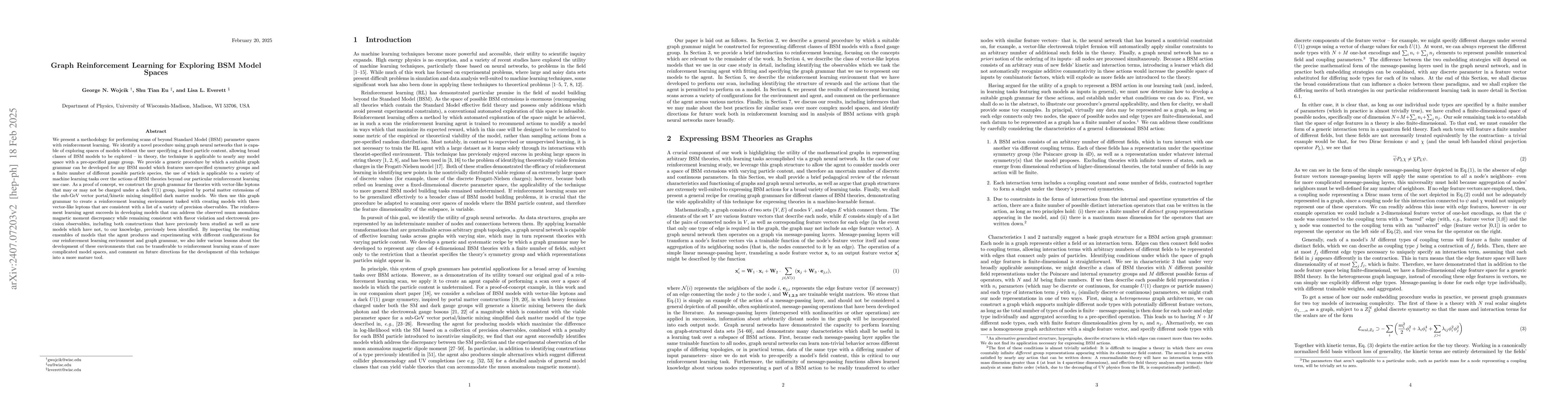 Thumbnail for Graph Reinforcement Learning for Exploring BSM Model Spaces