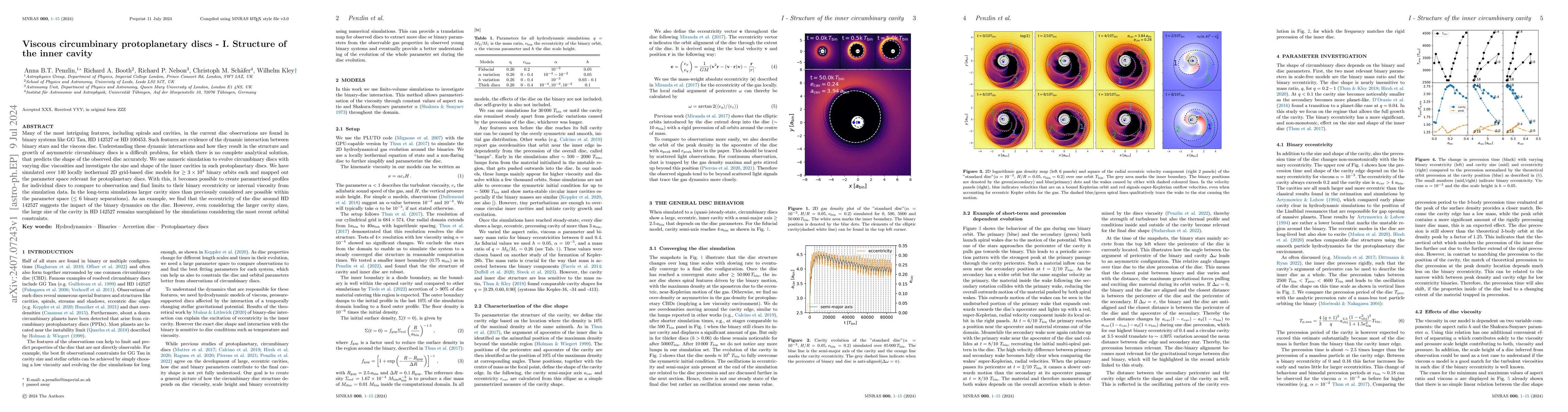Thumbnail for Viscous circumbinary protoplanetary discs -- I. Structure of the inner
  cavity