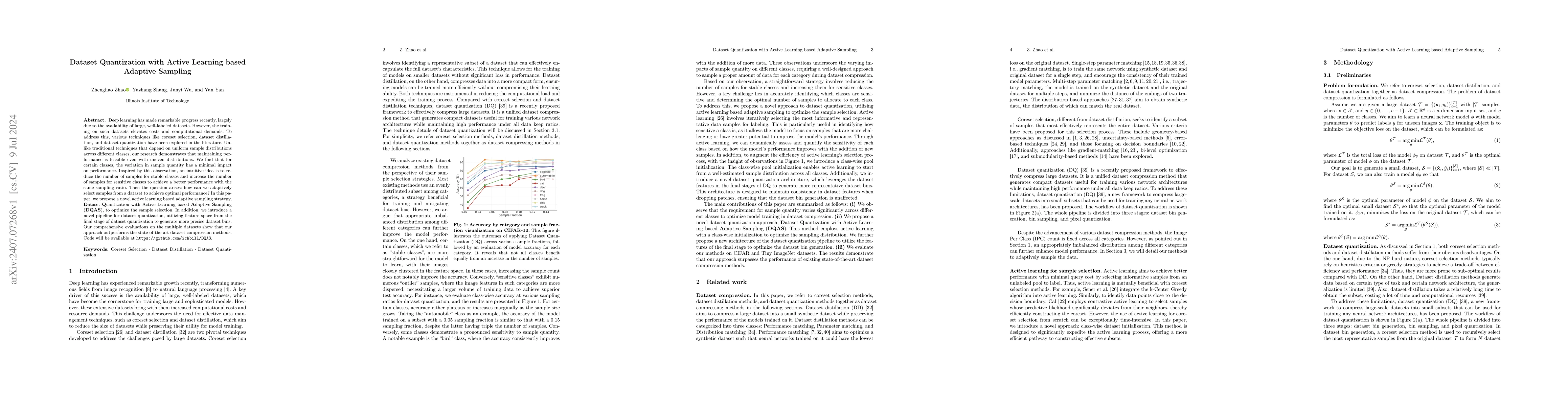 Thumbnail for Dataset Quantization with Active Learning based Adaptive Sampling