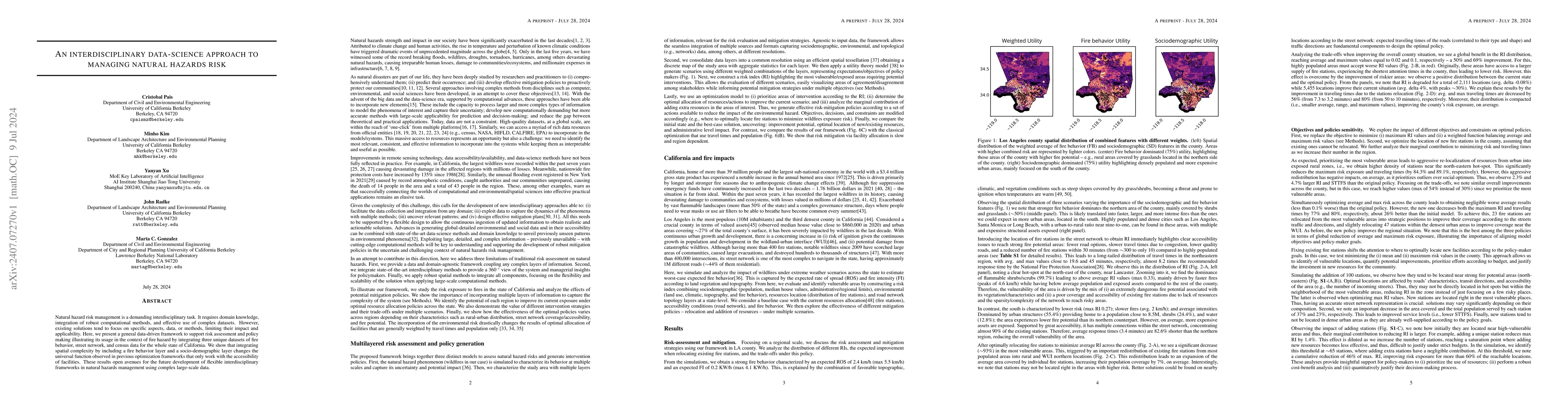 Thumbnail for An interdisciplinary data-science approach to managing natural hazards
  risk