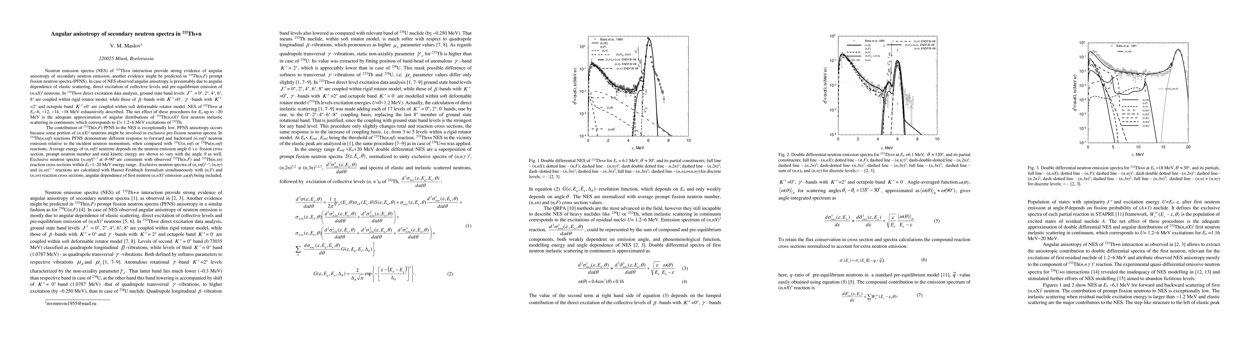Thumbnail for Angular anisotropy of secondary neutron spectra in $^{232}$Th+n