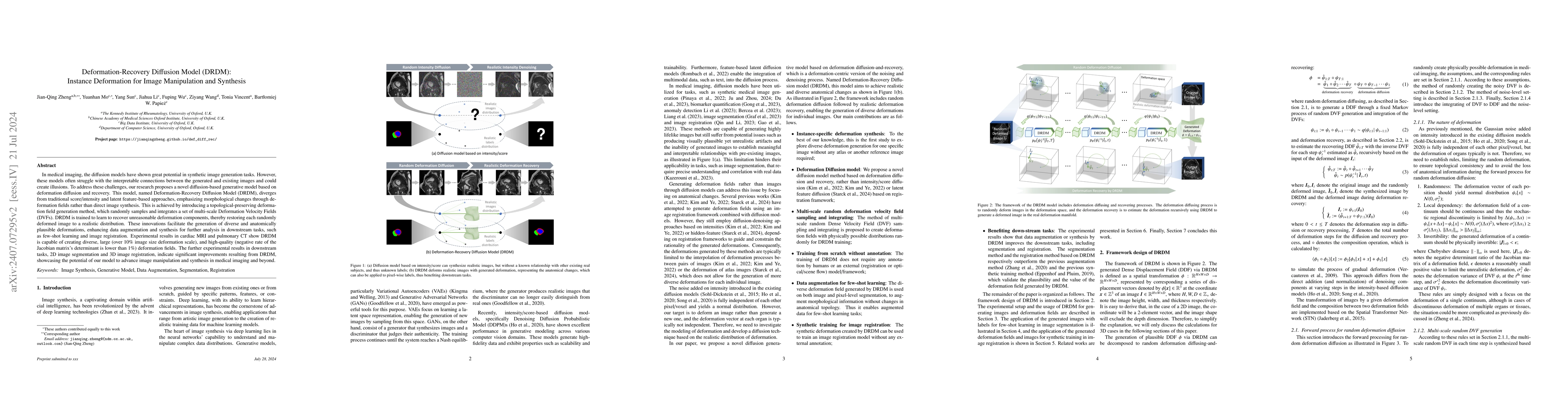 Thumbnail for Deformation-Recovery Diffusion Model (DRDM): Instance Deformation for
  Image Manipulation and Synthesis