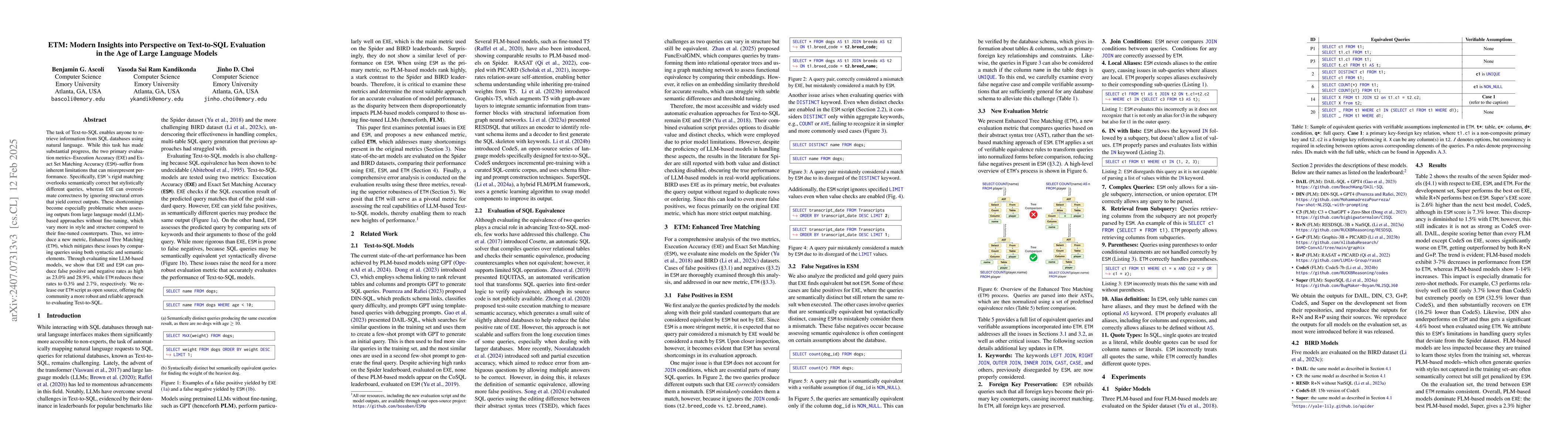 Thumbnail for ESM+: Modern Insights into Perspective on Text-to-SQL Evaluation in the
  Age of Large Language Models