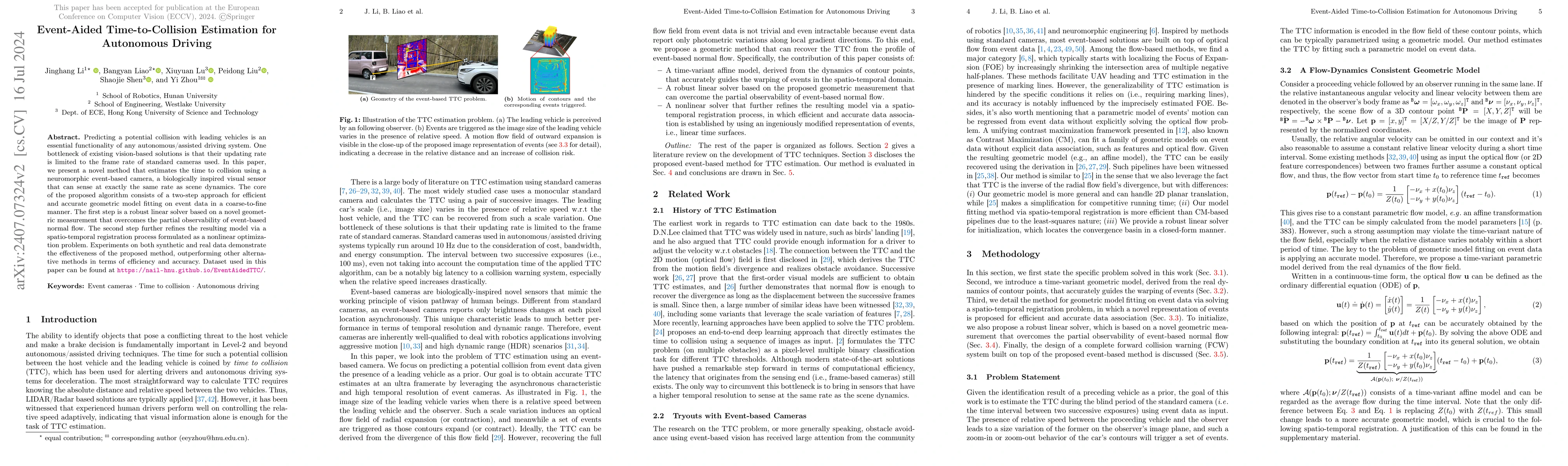 Thumbnail for Event-Aided Time-to-Collision Estimation for Autonomous Driving