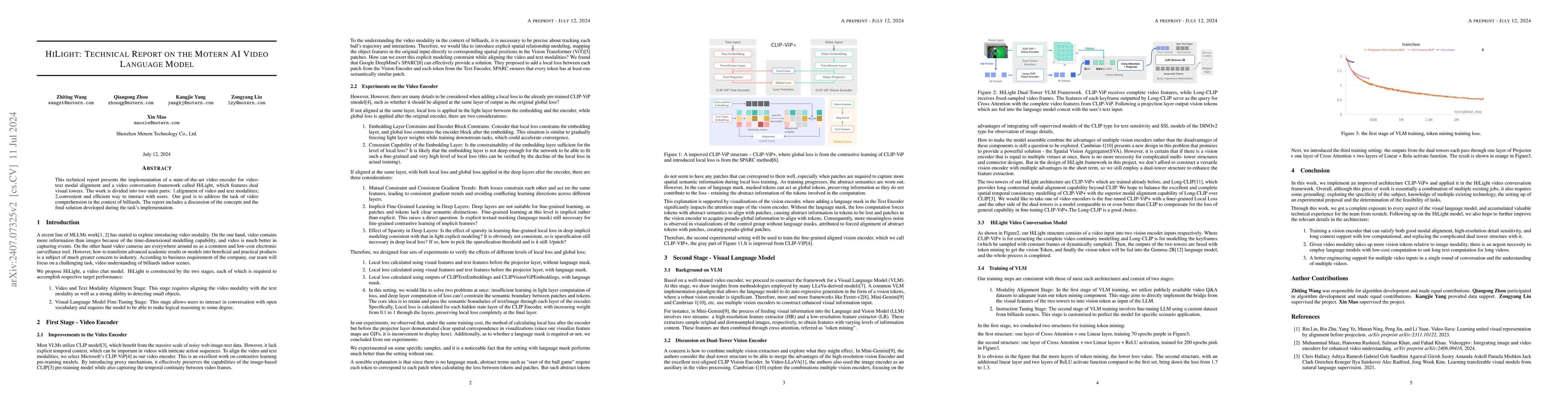 Thumbnail for HiLight: Technical Report on the Motern AI Video Language Model