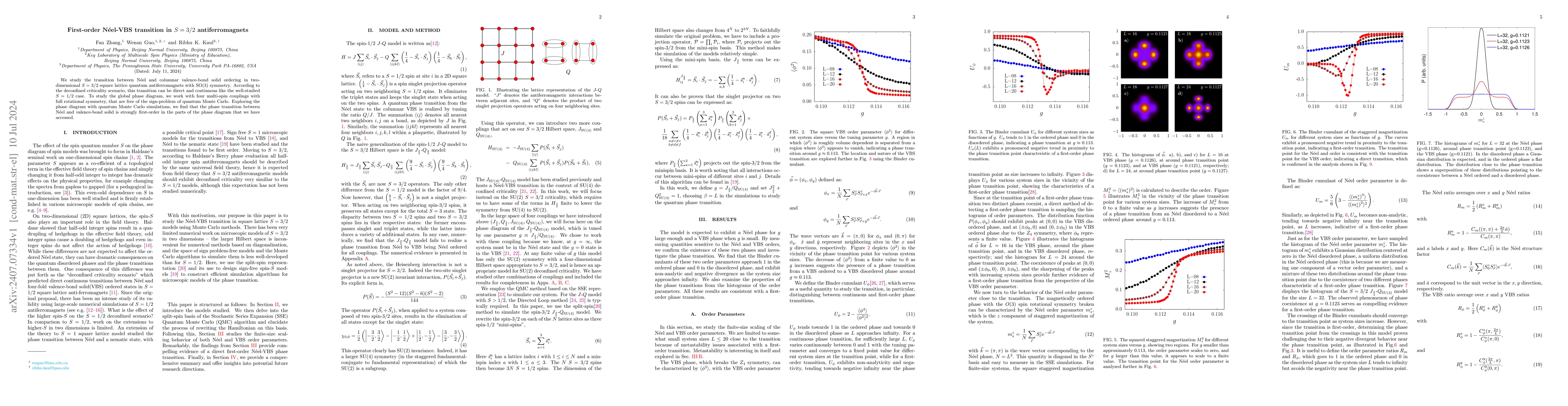 Thumbnail for First-order Néel-VBS transition in $S=3/2$ antiferromagnets