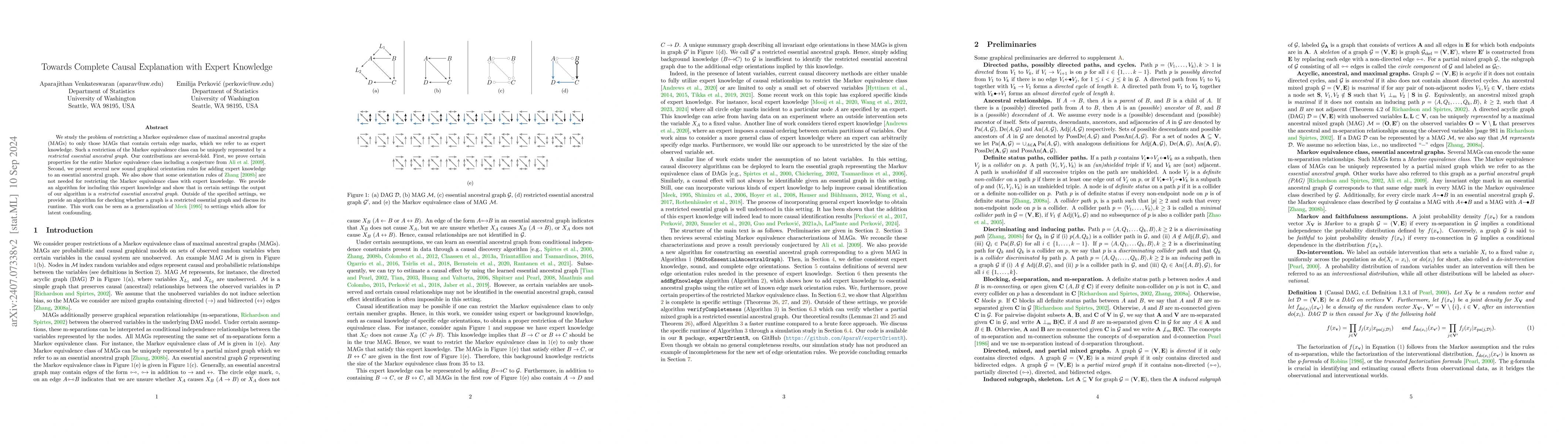Thumbnail for Towards Complete Causal Explanation with Expert Knowledge