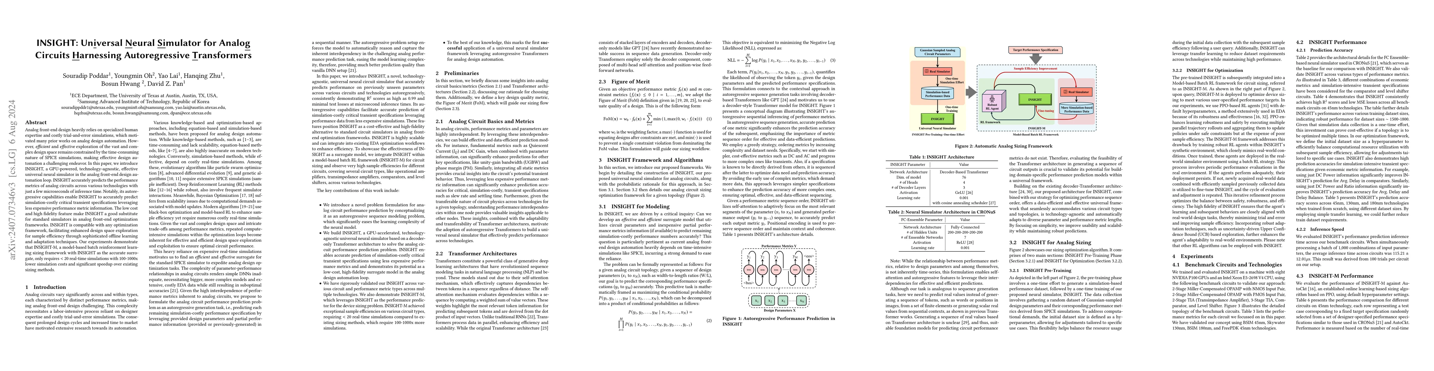 Thumbnail for INSIGHT: Universal Neural Simulator for Analog Circuits Harnessing
  Autoregressive Transformers