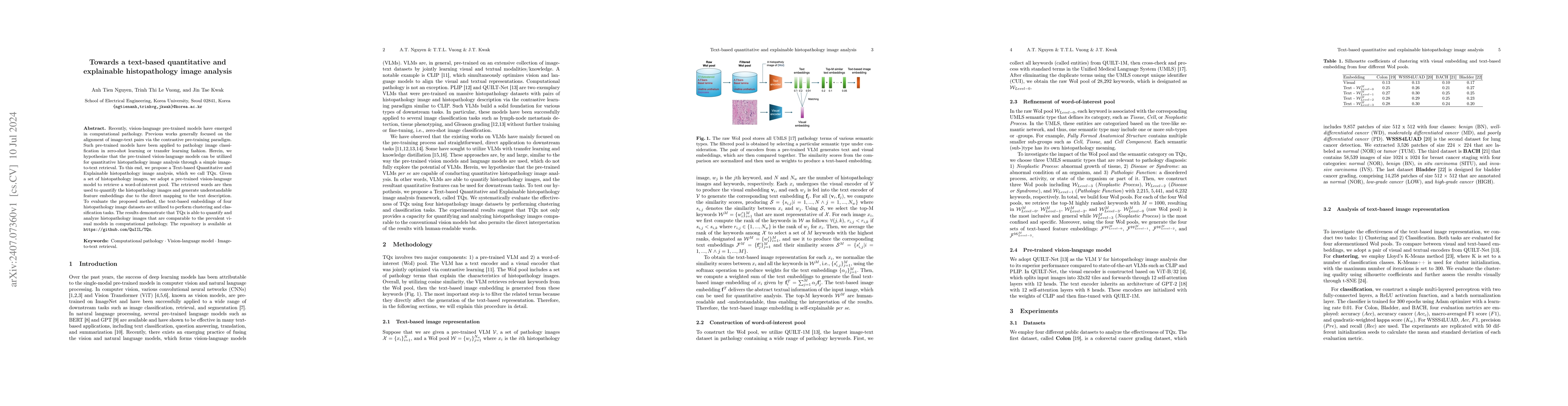 Thumbnail for Towards a text-based quantitative and explainable histopathology image
  analysis