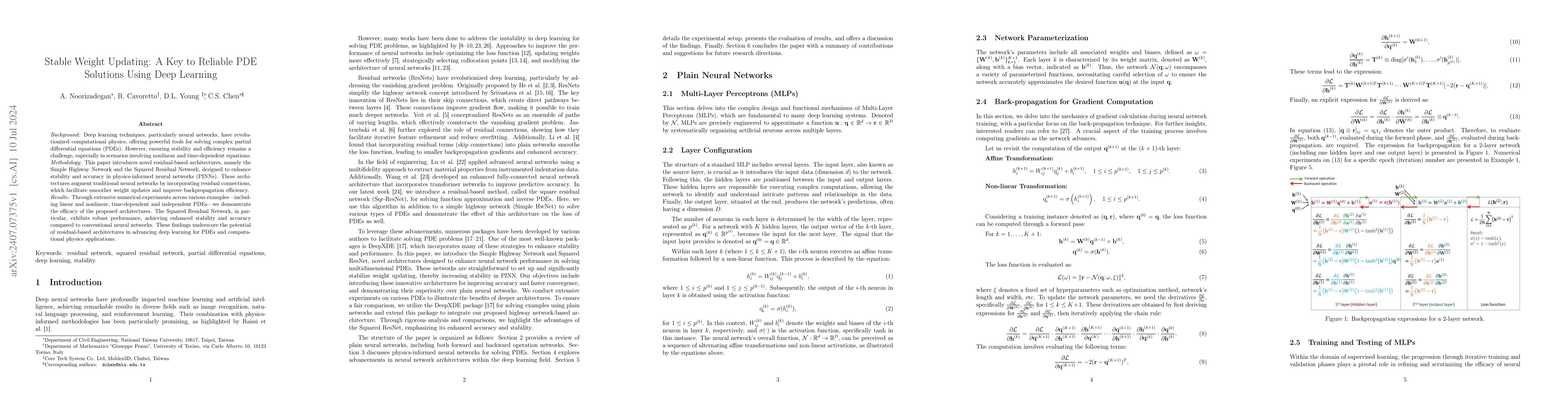 Thumbnail for Stable Weight Updating: A Key to Reliable PDE Solutions Using Deep
  Learning