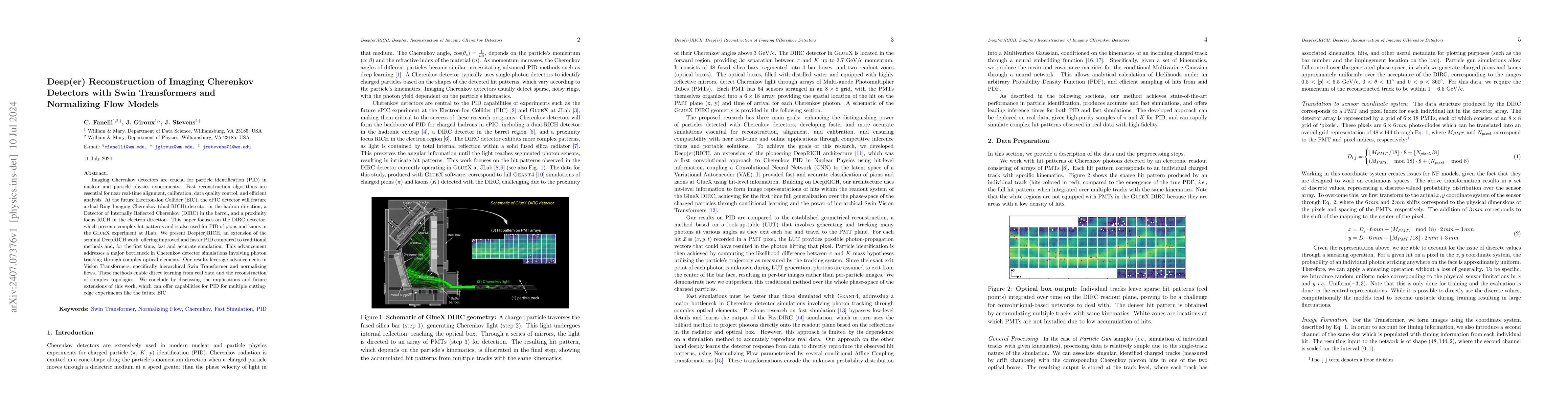 Thumbnail for Deep(er) Reconstruction of Imaging Cherenkov Detectors with Swin
  Transformers and Normalizing Flow Models