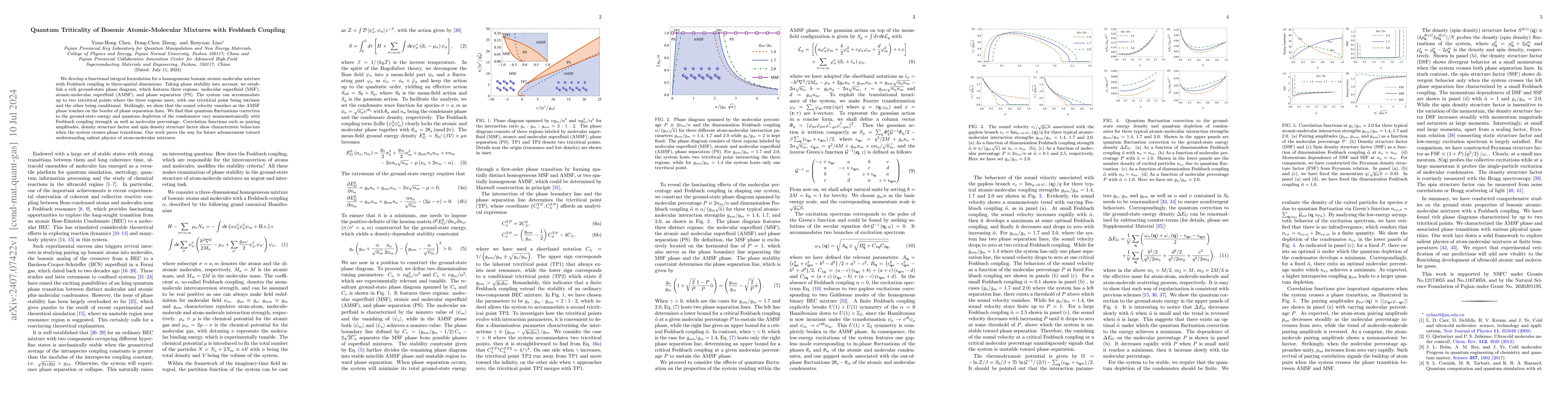 Thumbnail for Quantum Triticality of Bosonic Atomic-Molecular Mixtures with Feshbach
  Coupling
