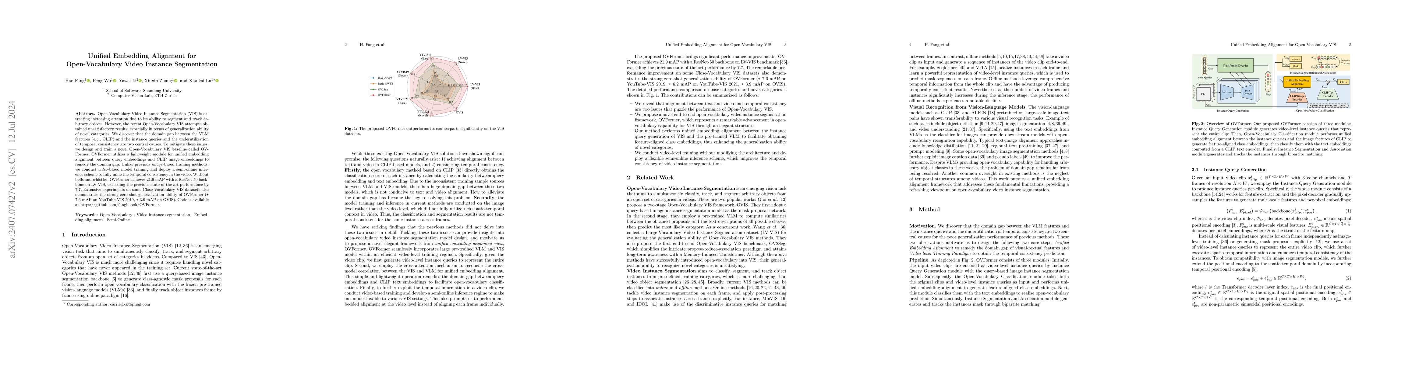 Thumbnail for Unified Embedding Alignment for Open-Vocabulary Video Instance
  Segmentation