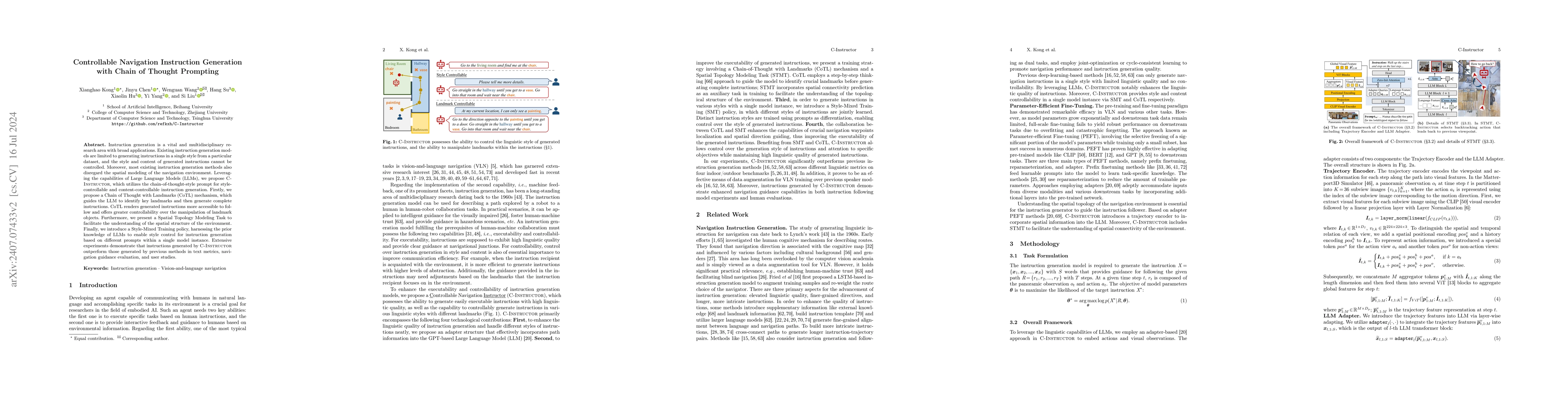 Thumbnail for Controllable Navigation Instruction Generation with Chain of Thought
  Prompting