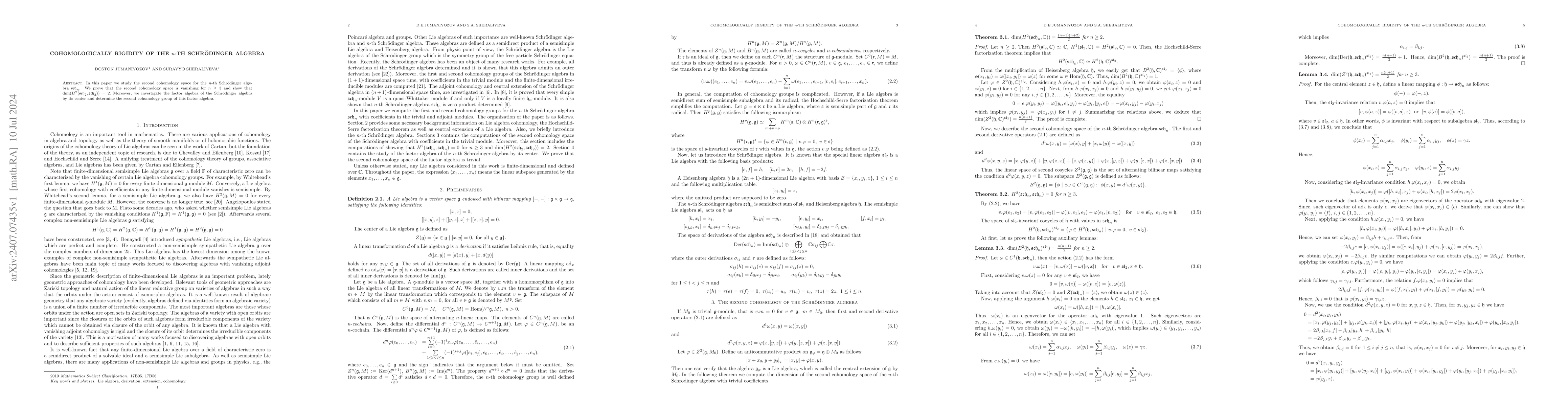 Thumbnail for Cohomologically rigidity of the $n$-th Schrödinger algebra