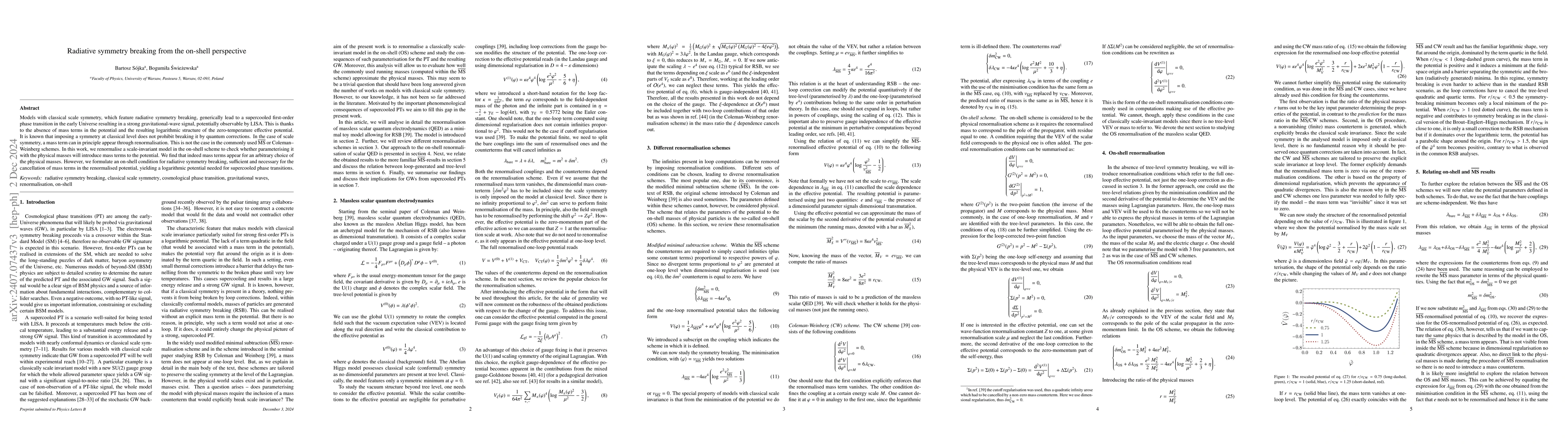 Thumbnail for Radiative symmetry breaking from the on-shell perspective