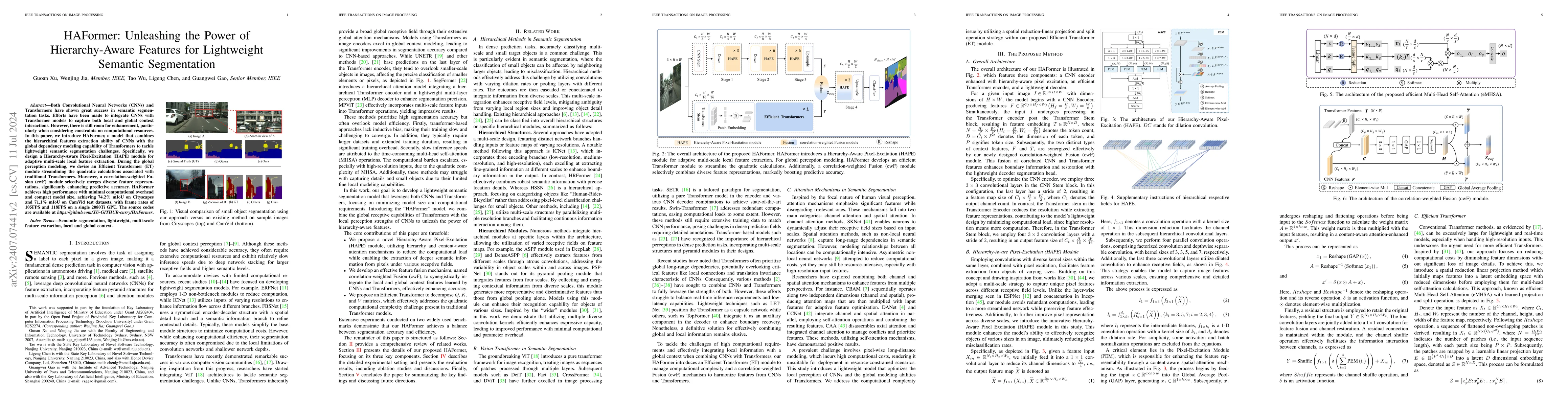 Thumbnail for HAFormer: Unleashing the Power of Hierarchy-Aware Features for
  Lightweight Semantic Segmentation