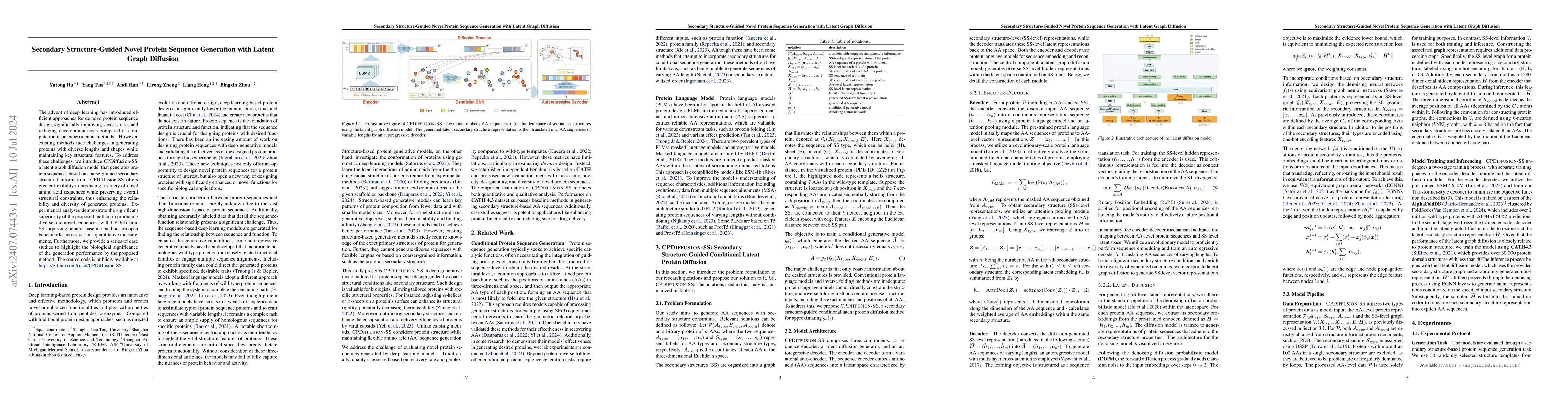Thumbnail for Secondary Structure-Guided Novel Protein Sequence Generation with Latent
  Graph Diffusion
