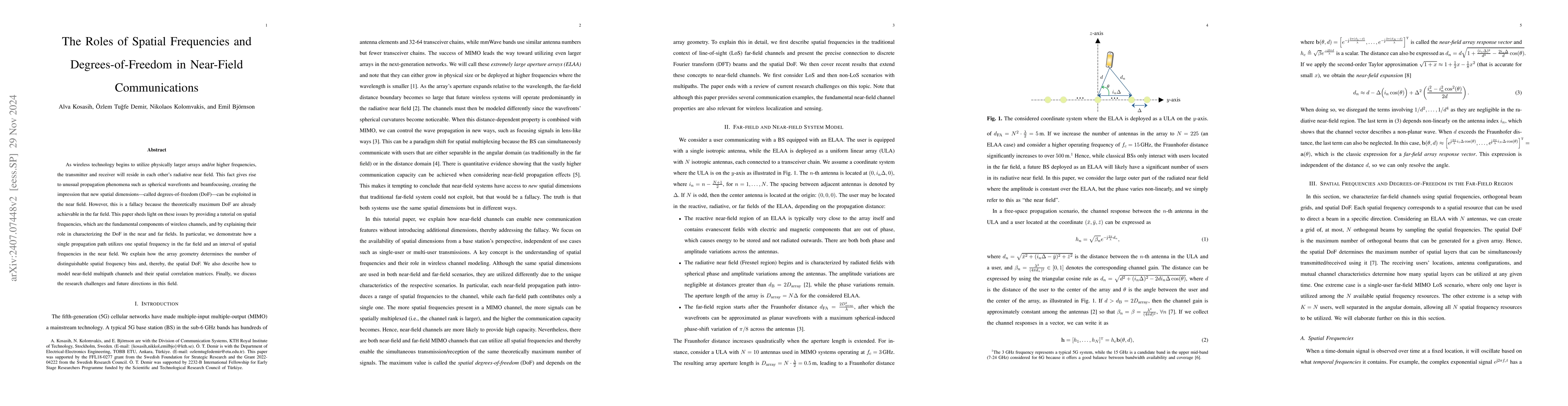 Thumbnail for The Roles of Spatial Frequencies and Degrees-of-Freedom in Near-Field
  Communications