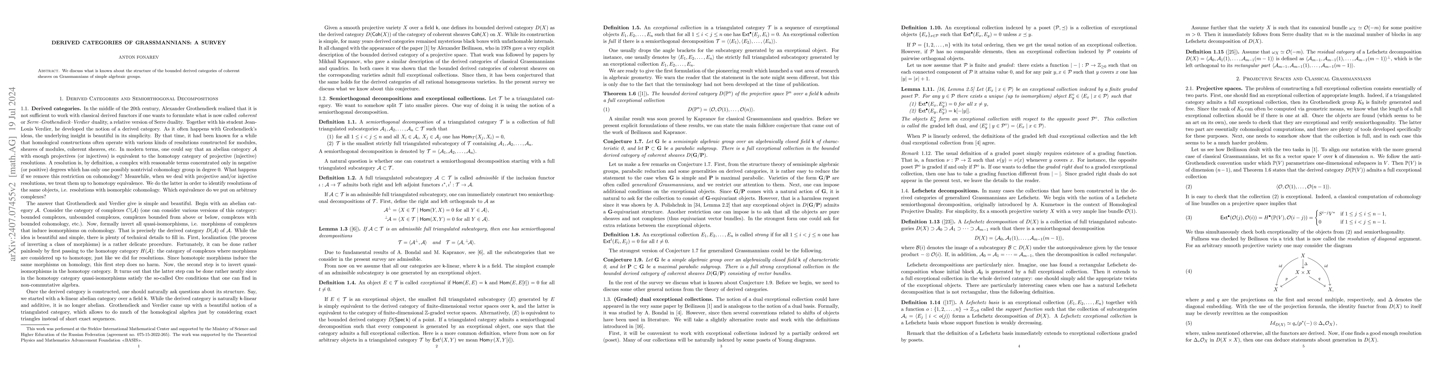 Thumbnail for Derived Categories of Grassmannians: a Survey
