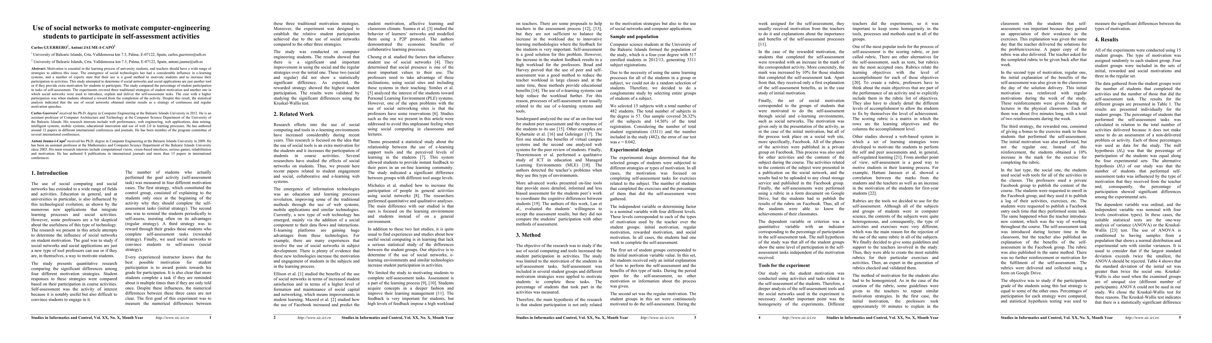 Thumbnail for Use of social networks to motivate computer-engineering students to
  participate in self-assessment activities