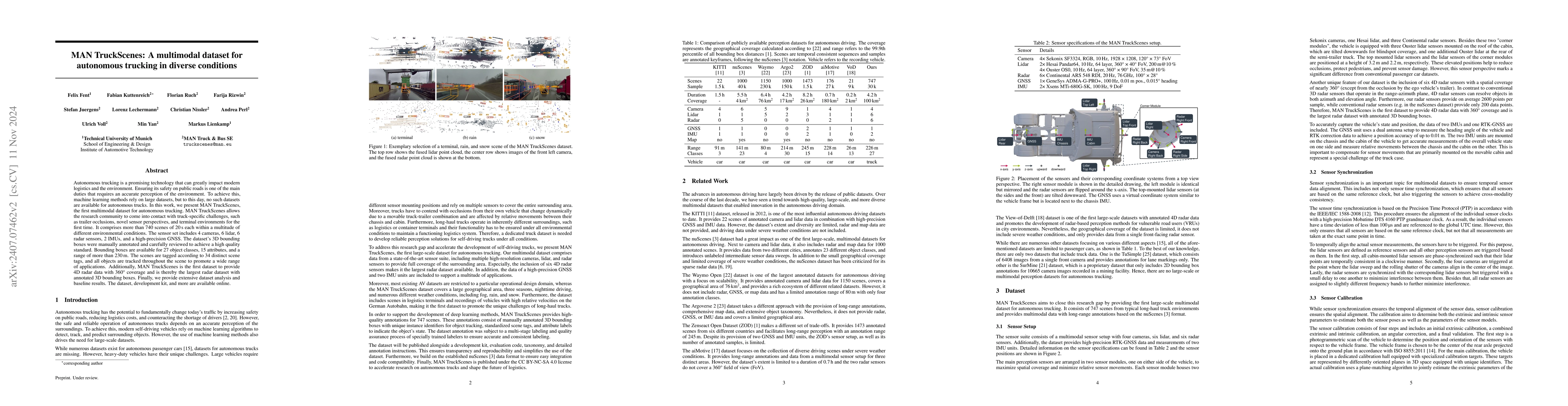 Thumbnail for MAN TruckScenes: A multimodal dataset for autonomous trucking in diverse
  conditions