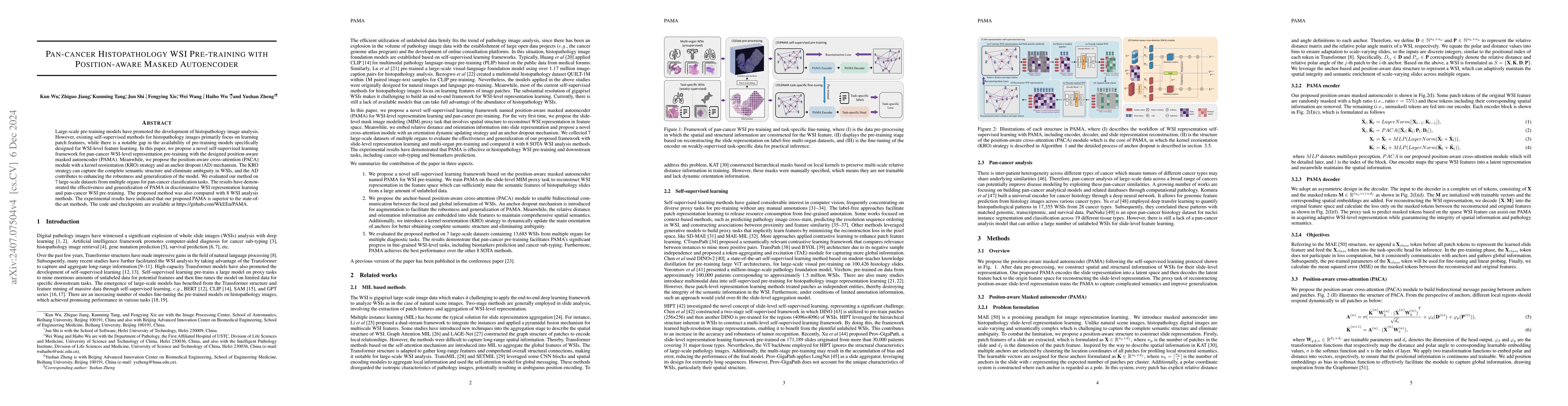 Thumbnail for Pan-cancer Histopathology WSI Pre-training with Position-aware Masked
  Autoencoder