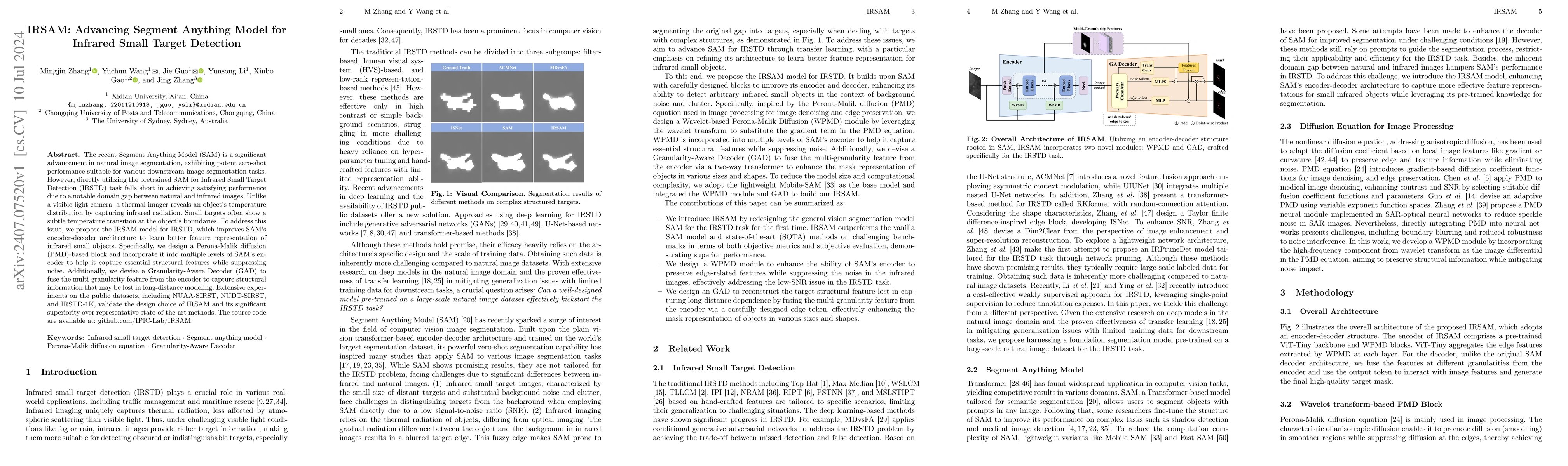 Thumbnail for IRSAM: Advancing Segment Anything Model for Infrared Small Target
  Detection