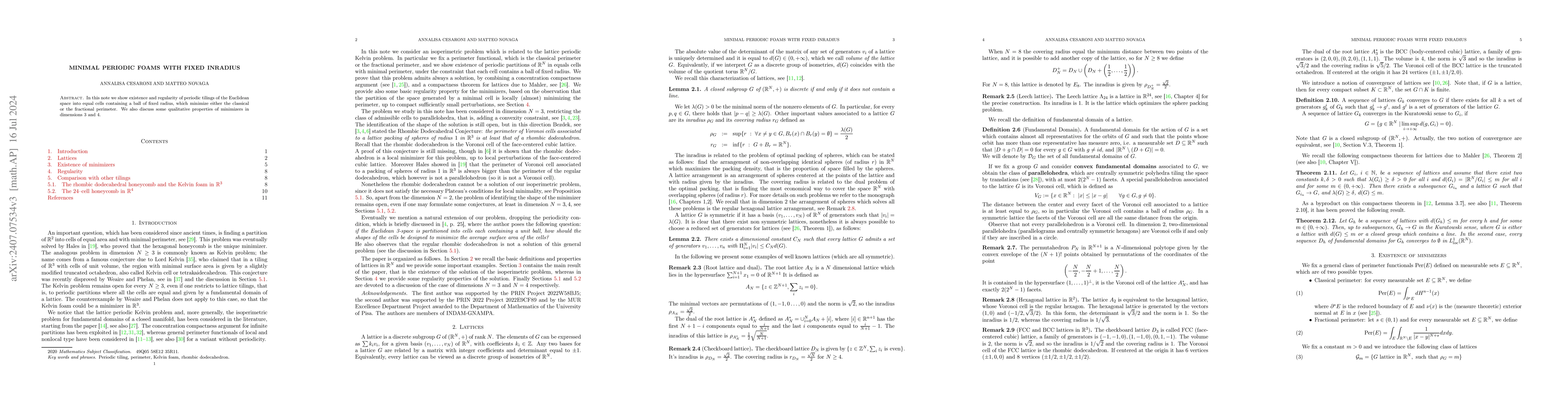 Thumbnail for Minimal periodic foams with fixed inradius