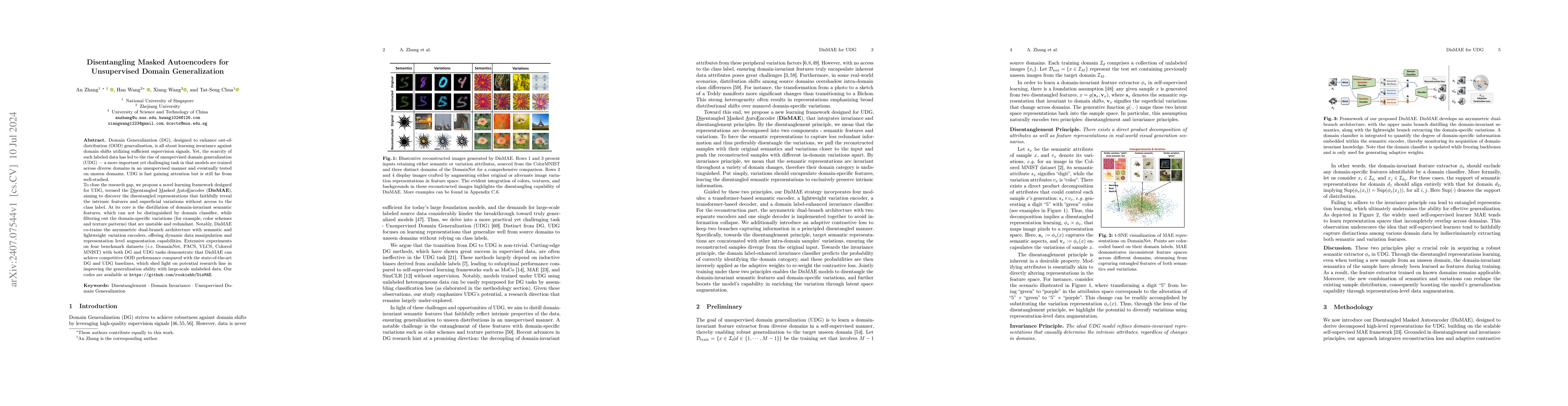 Thumbnail for Disentangling Masked Autoencoders for Unsupervised Domain Generalization