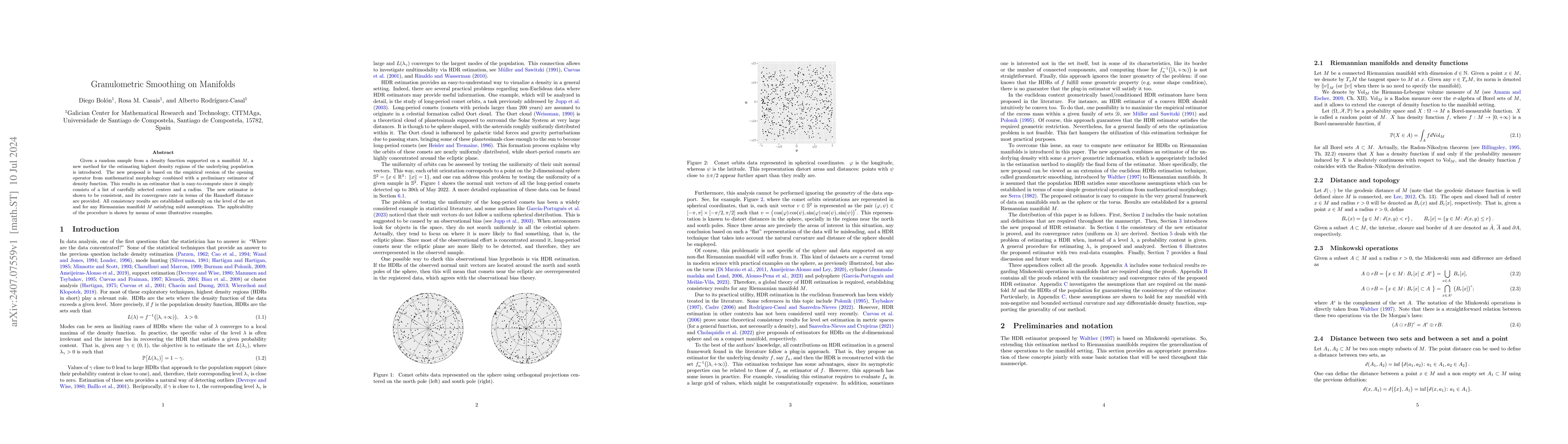 Thumbnail for Granulometric Smoothing on Manifolds