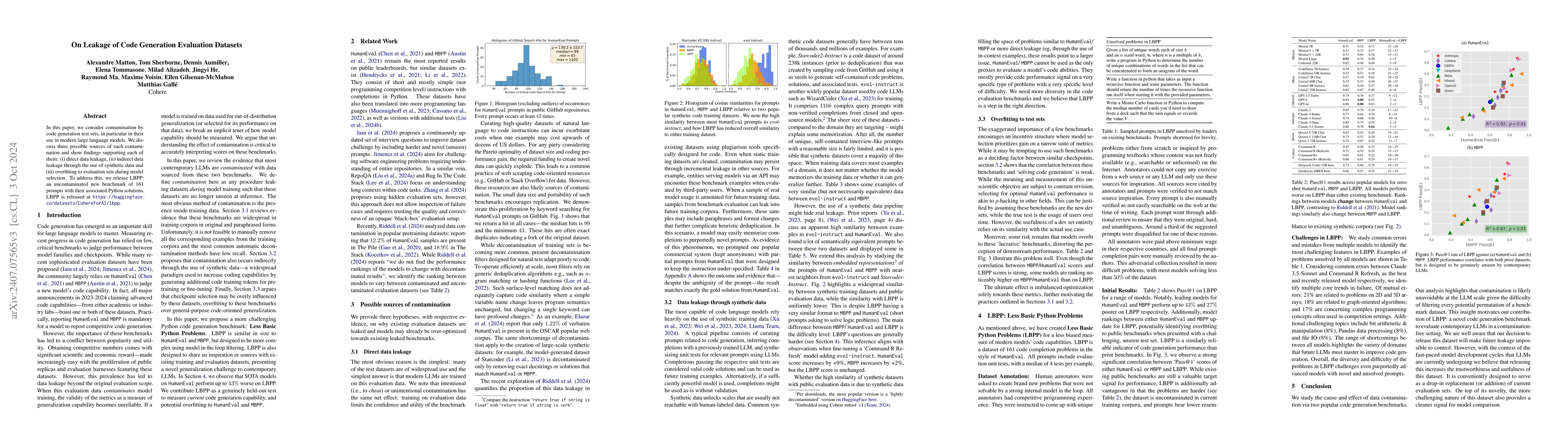 Thumbnail for On Leakage of Code Generation Evaluation Datasets