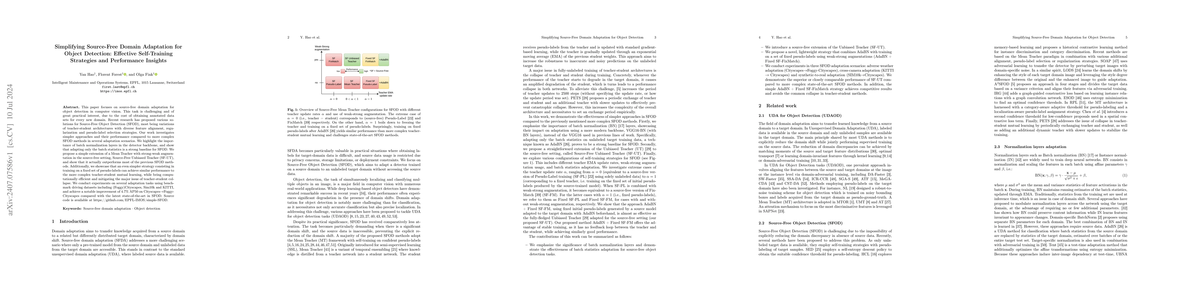 Thumbnail for Simplifying Source-Free Domain Adaptation for Object Detection:
  Effective Self-Training Strategies and Performance Insights