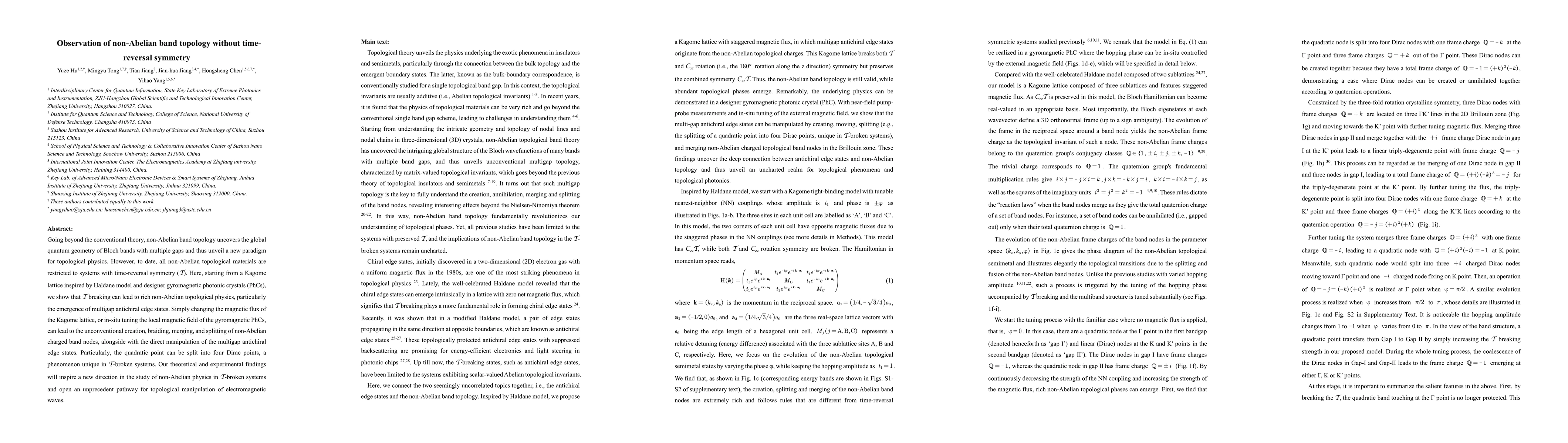 Thumbnail for Observation of non-Abelian band topology without time-reversal symmetry