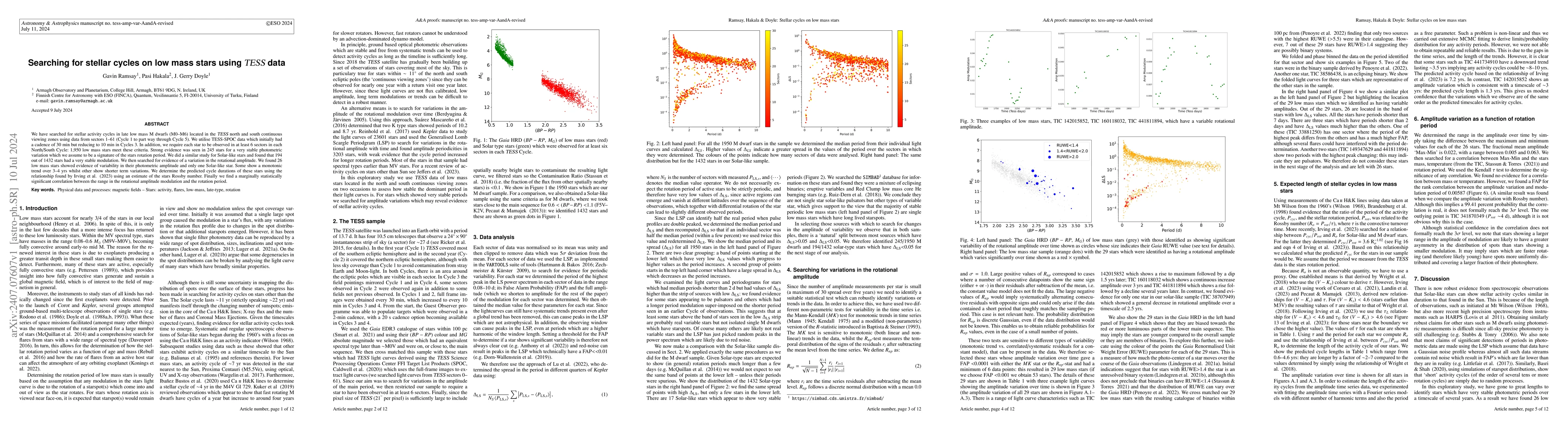 Thumbnail for Searching for stellar cycles on low mass stars using TESS data