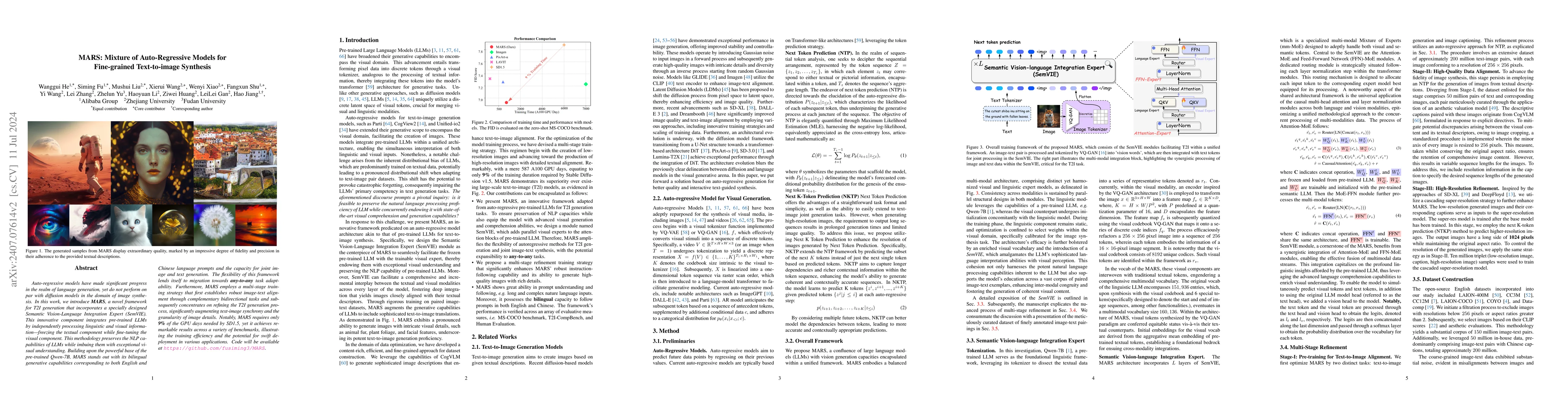 Thumbnail for MARS: Mixture of Auto-Regressive Models for Fine-grained Text-to-image
  Synthesis