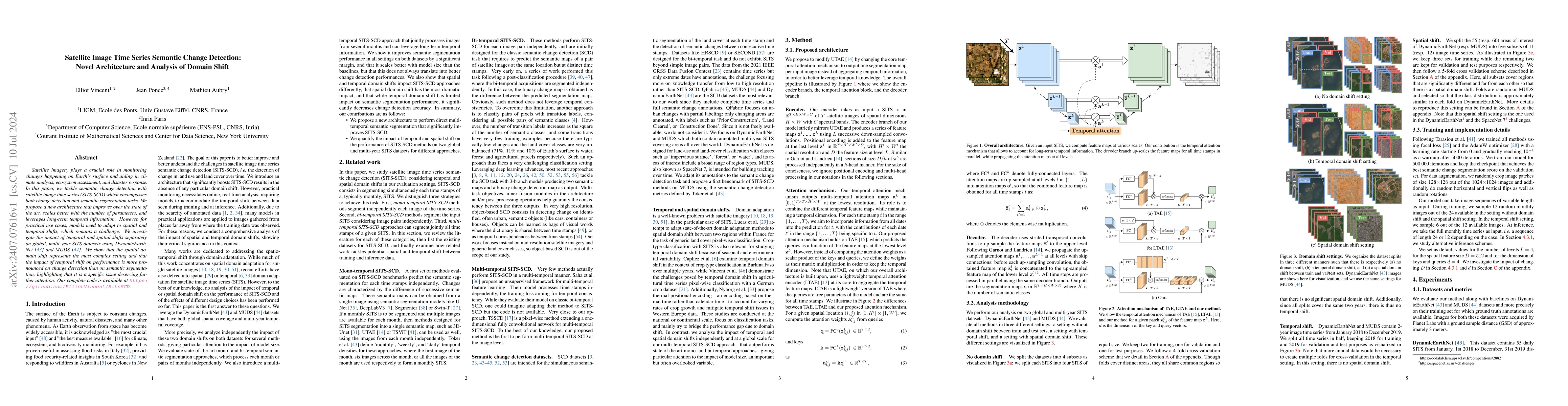Thumbnail for Satellite Image Time Series Semantic Change Detection: Novel
  Architecture and Analysis of Domain Shift