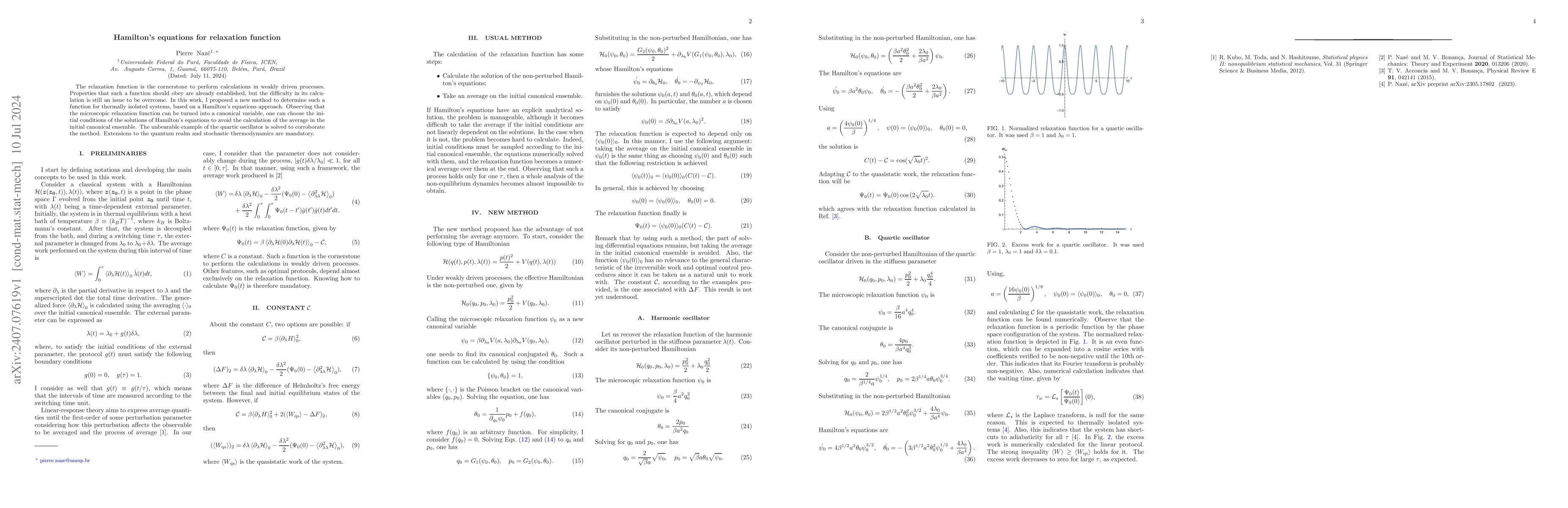 Thumbnail for Hamilton's equations for relaxation function
