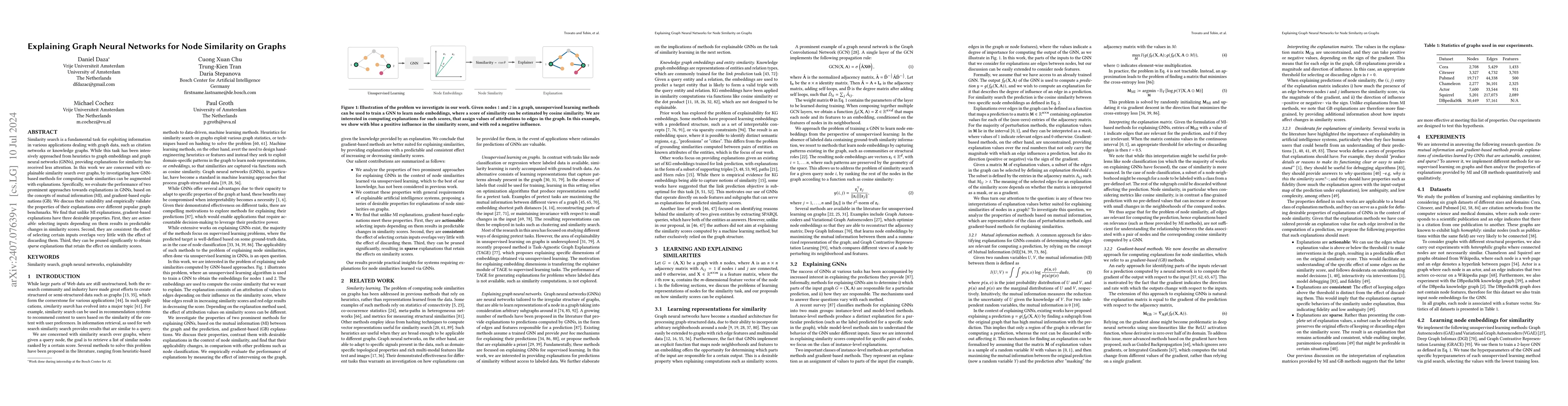 Thumbnail for Explaining Graph Neural Networks for Node Similarity on Graphs