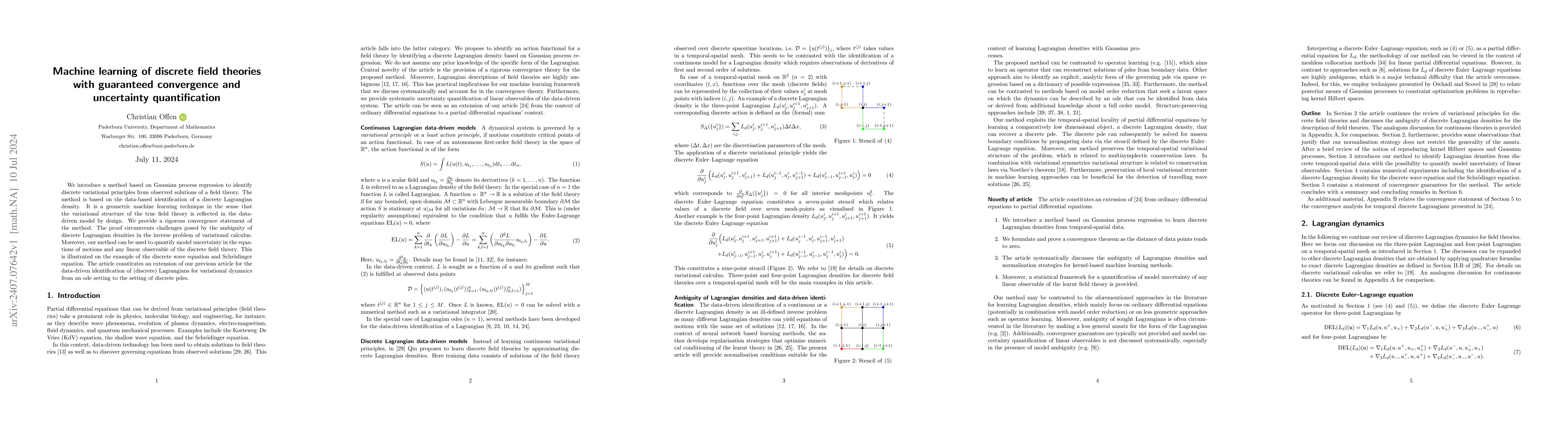 Thumbnail for Machine learning of discrete field theories with guaranteed convergence
  and uncertainty quantification