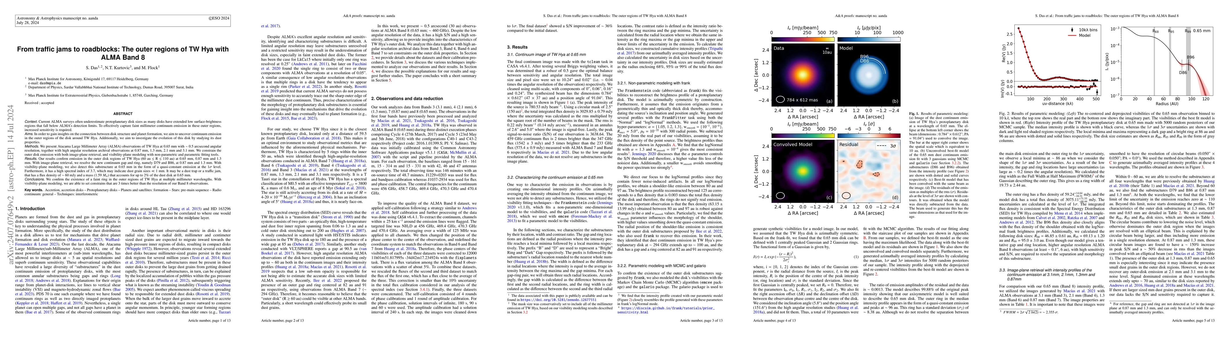 Thumbnail for From traffic jams to roadblocks: The outer regions of TW Hya with ALMA
  Band 8