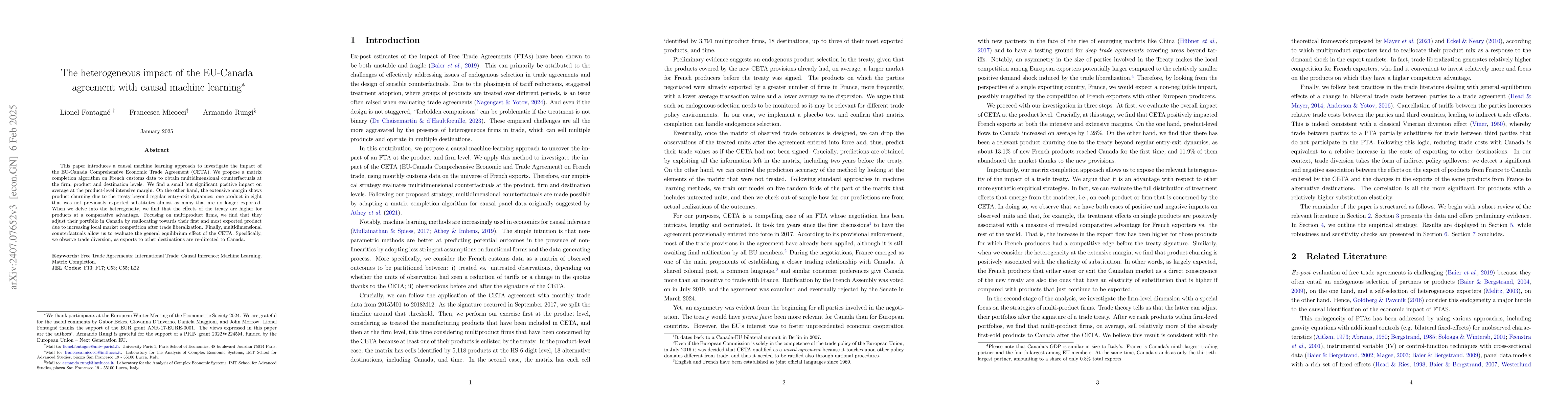 Thumbnail for The heterogeneous impact of the EU-Canada agreement with causal machine
  learning